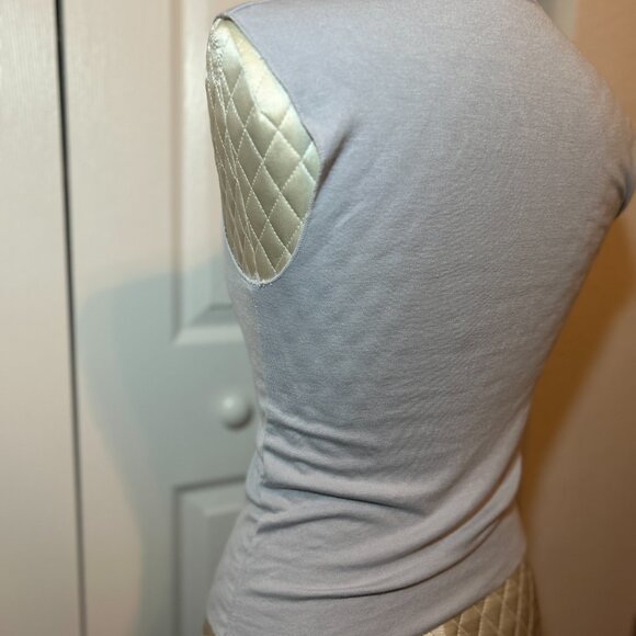 ZARA Light Gray Sleeveless Tank Top Crew Neck Shirt, Size M - Picture 2 of 8